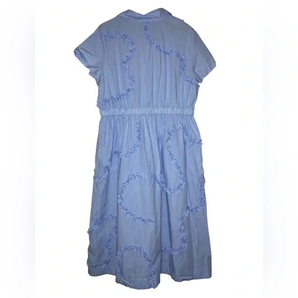 KATE SPADE New York x Target Ribbon Short Sleeve Midi Shirtdress in blue stripe. - Picture 5 of 8